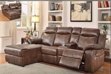 New Brown Recliner Sectional Sofa