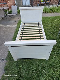 solid wood kids twin bed frame 