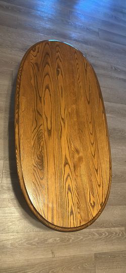 Coffee Table Like New Solid Wood Oval Shape 