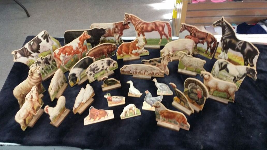 Vintage card board Farm Animals