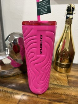 NWT Starbucks Summer 2025 Vibrant Pink Swirl Hot/Cold SS Venti Tumbler
