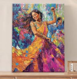 Vibrant Indian Dancer Woman Wall Art Canvas💃🏻
