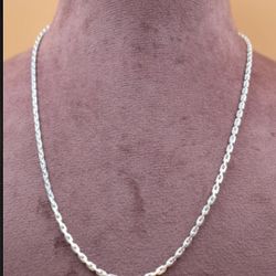 21" Solid 925 Sterling Silver Chain Necklace / W Hook S Clasp