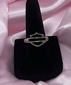 Sterling Silver Harley Davidson Insignia Size 6 Ring