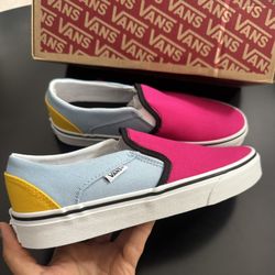 Brand New Vans Asher Slip-On (Color Block) – Size 8 Women’s 