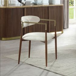 Brand New in box set of 8 brown oak Arhaus dupe dining chairs