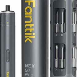 S1 Pro 3.7V Electric cordless Screwdriver, Power 14 S2 Steel Bits, 3 Torque Settings, Max 6 N.m, 2000mAh Battery, LED Light, 1/4''Hex