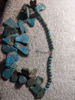 Turquoise Jasper chunk necklace.