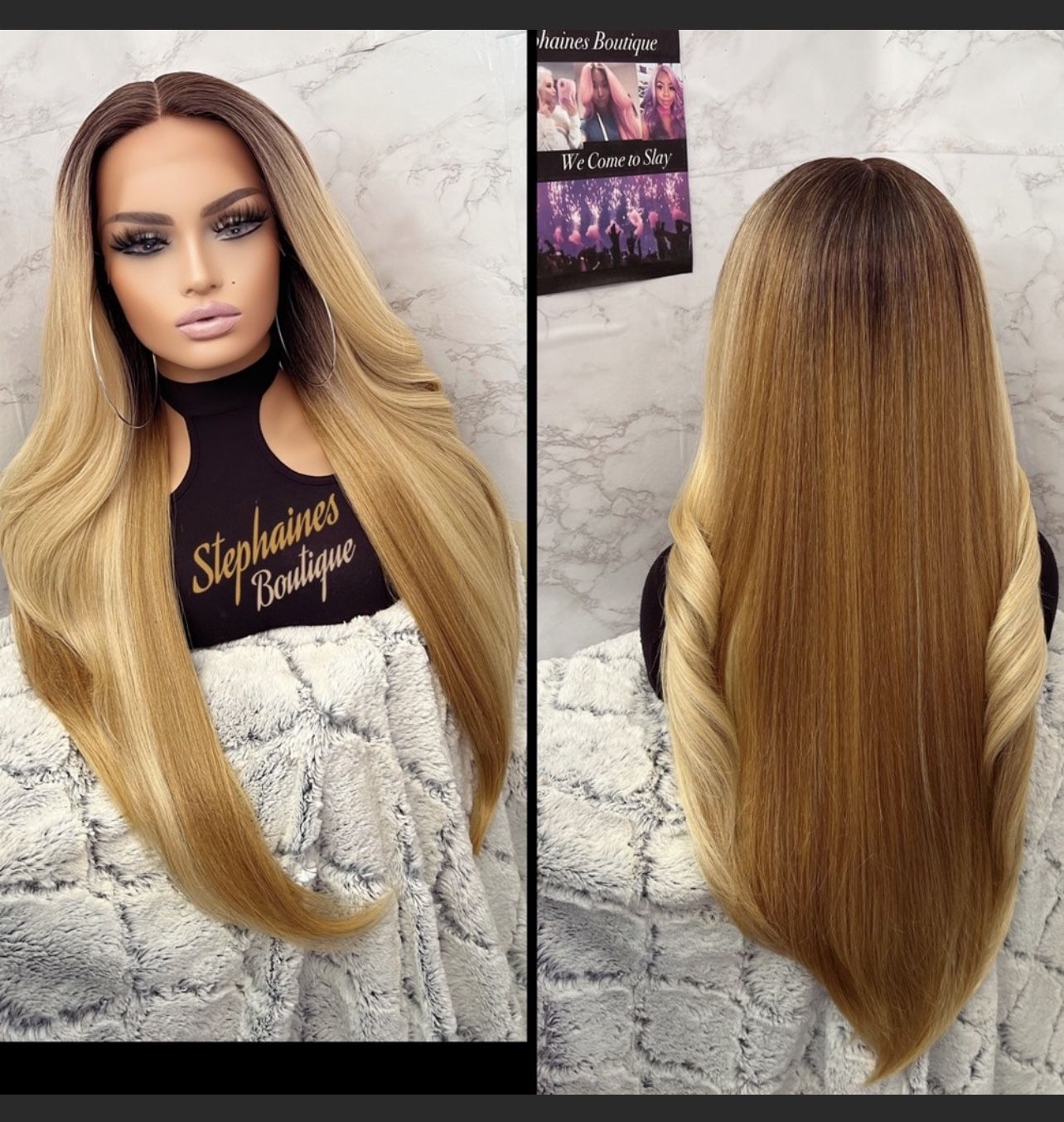 Human Hair Blended Lace Front Wig 