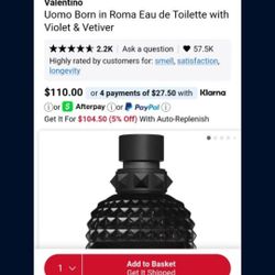 Uomo Born in Roma Eau de Toilette with Violet & Vetiverens Cologne Gently Used. Over 80% Left