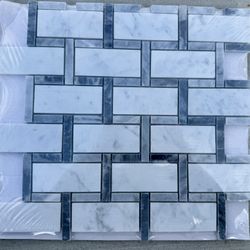 12-in x 12-in Polished Natural Marble Subway Linear Mosaic Wall Tile