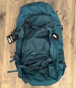 Osprey Farpoint Trek 75 75L Green Hiking Backpack Nylon Rain Cover Hip Belt