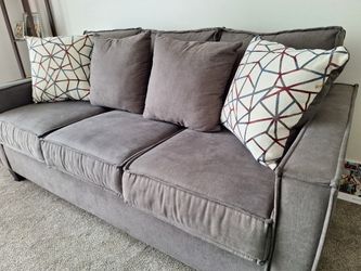 Gray Fabric 3-Seat Sofa