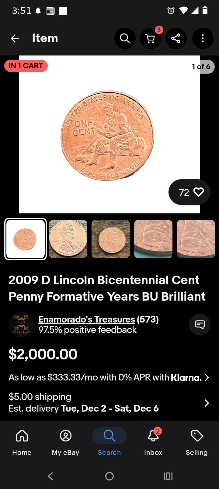 2009 D Rare Bicentennial Penny