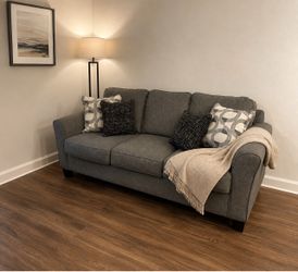 Charcoal Gray Three-Cushion Sofa