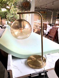 Right Angle Glass Globe Desk Lamp