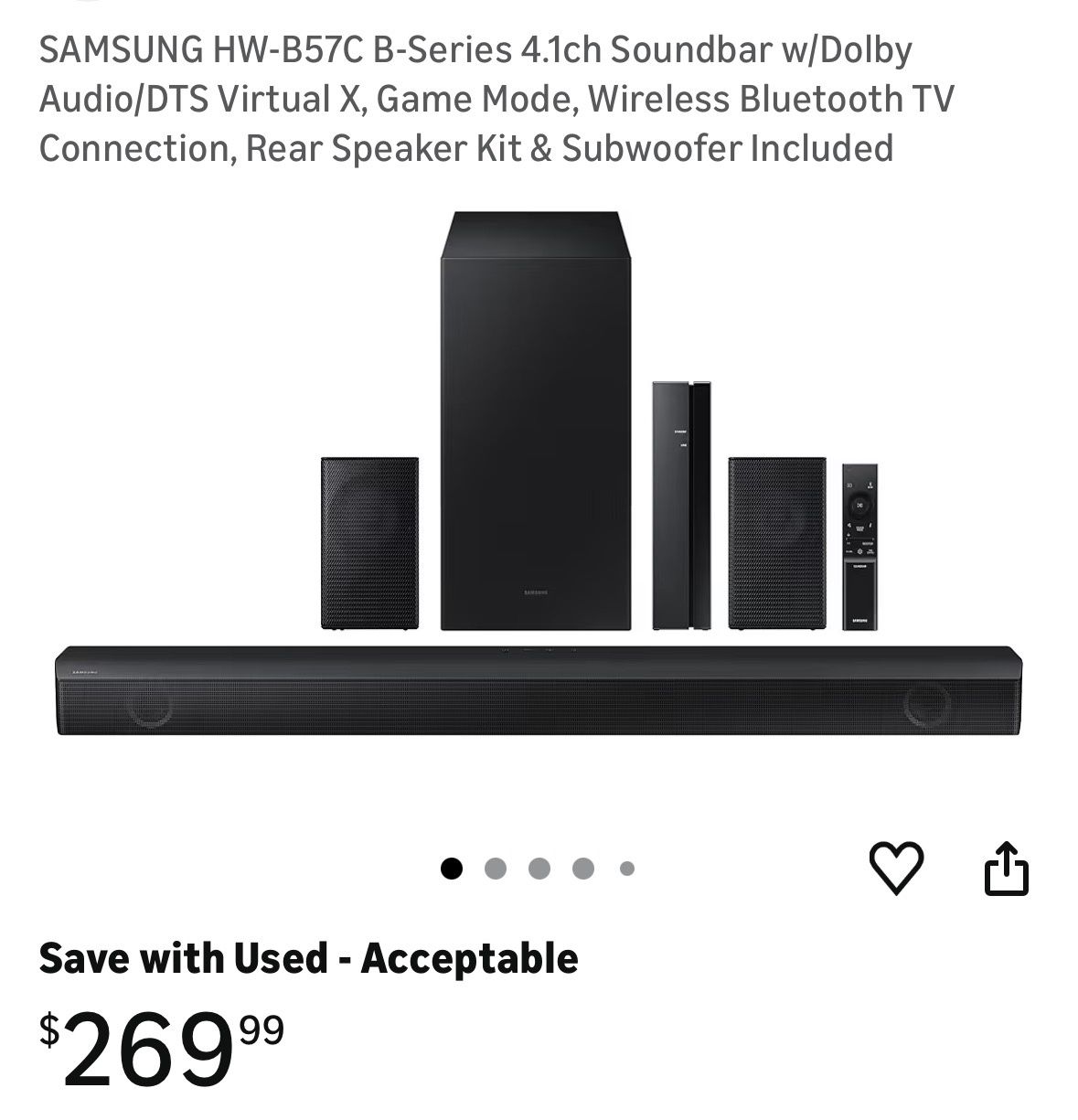 Soundbar With Soundwoofer And Rear Speakers