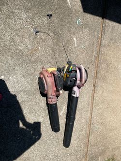 2 non working gas oil leaf blowers for parts or repair