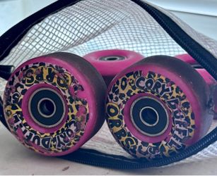 Cory Duffel OJ Wheels Pink Leopard Print Set abec 5 bearings skateboard