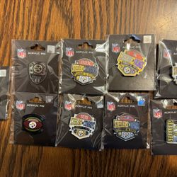 Pittsburgh Steelers NFL Acrylic Pin Set Including Super Bowl Championships Football Brand New