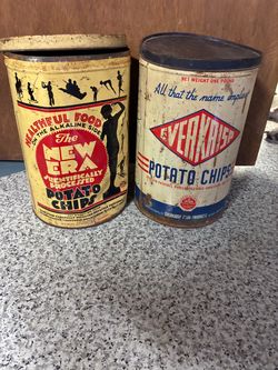 Rare 1940’s Evercrisp and New Era Potato Chip Tins