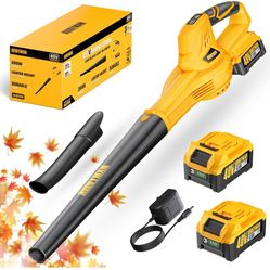 Alloyman 40V Max Cordless Leaf Blower, 130CFM150MPH Electric Leaf Blowers, with 2 * 2.6AH Batteries & Fast Charger, 3 Speed Mode Lightweight Mini Powe
