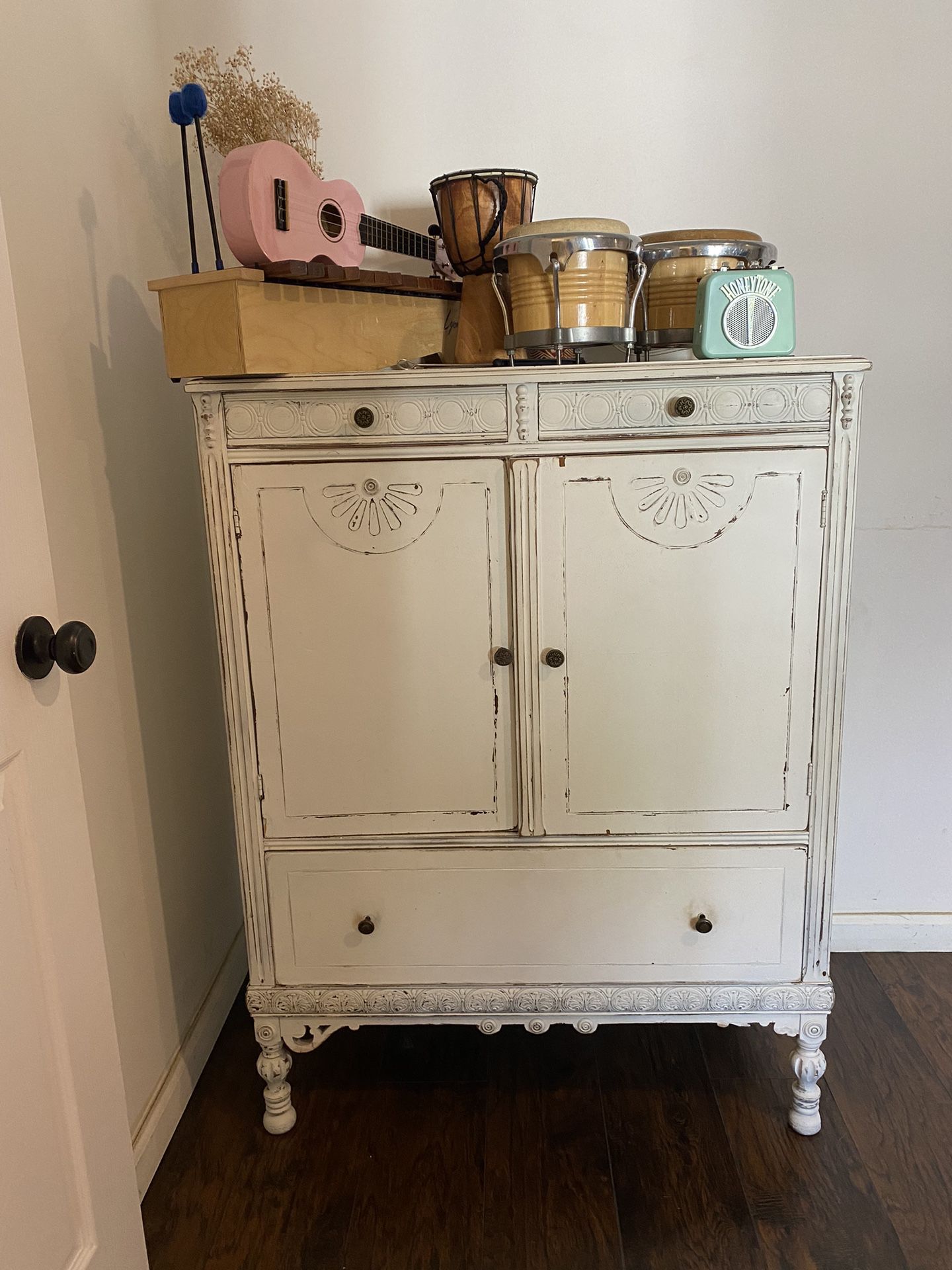 Antique Armoire Cabinet With Drawers