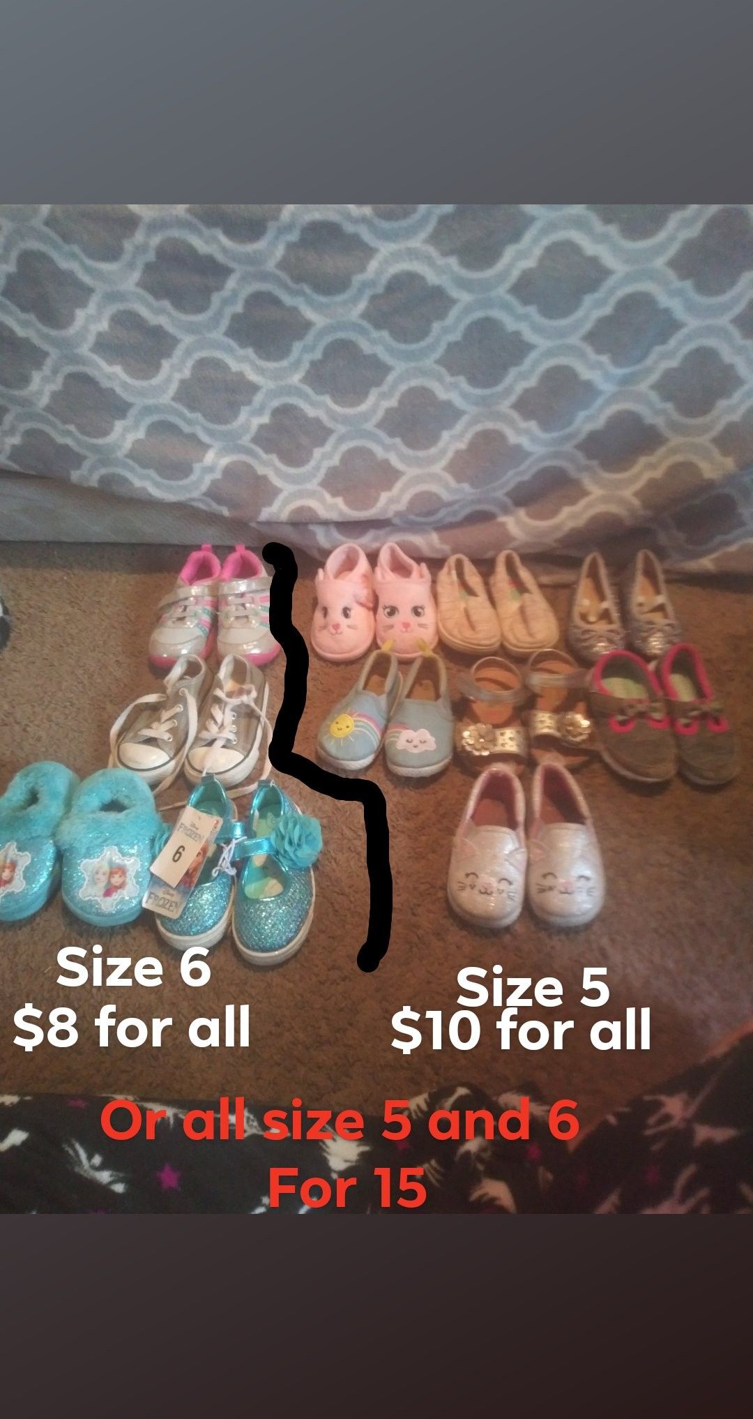 One pair of size 4 lots of size 5 in size 6 shoes