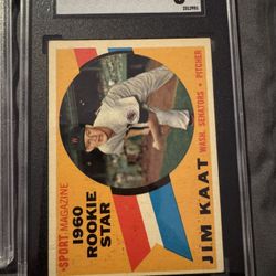 1960 Topps - Sport Magazine 1960 Rookie Star Jim Kaat #136 (RC- SGC5)