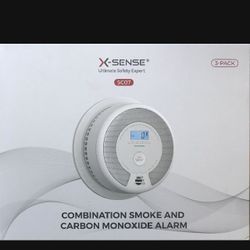 NEW! X- SENSE CARBON MONOXIDE ANS SMOKE ALARMS- 3PK