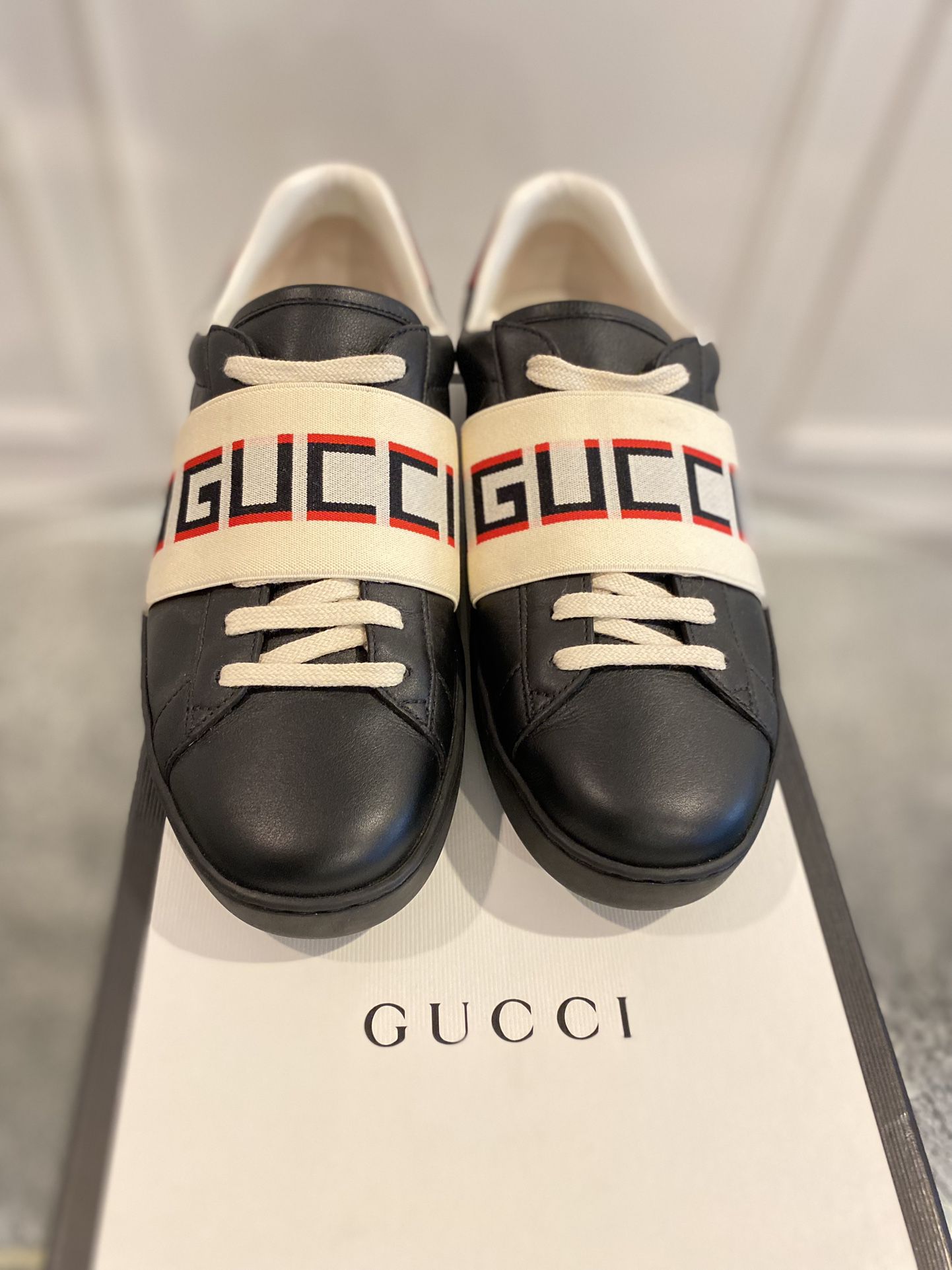 Gucci Ace Stripe Leather Black