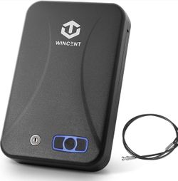 Gun Safe Lock Box Portable Smart Pistol Safe One Gun Capacity Handgun Firearm Security Safe Box with RFID & Key for Home Office Travel Car