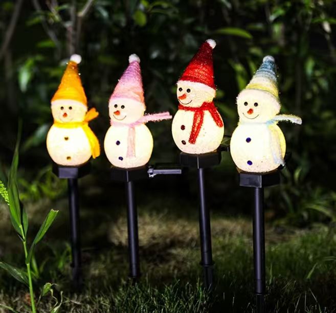 Christmas Snowman Pathway Lights Outdoor Decoration, Snowman LandscapeLights Stake, Walkway String Lights for Holiday Outside Yard Lawn Porch Lane Gar