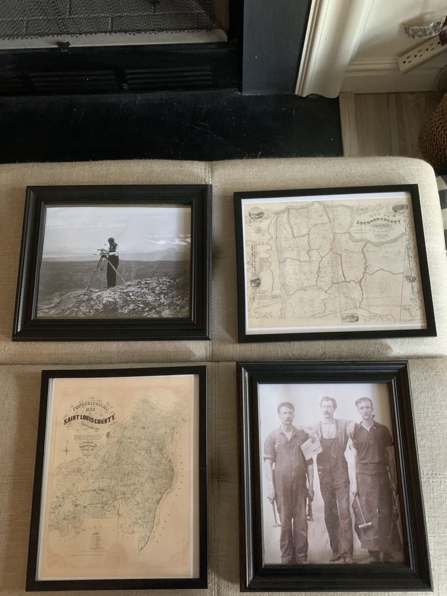 Set of 4 rustic framed photos