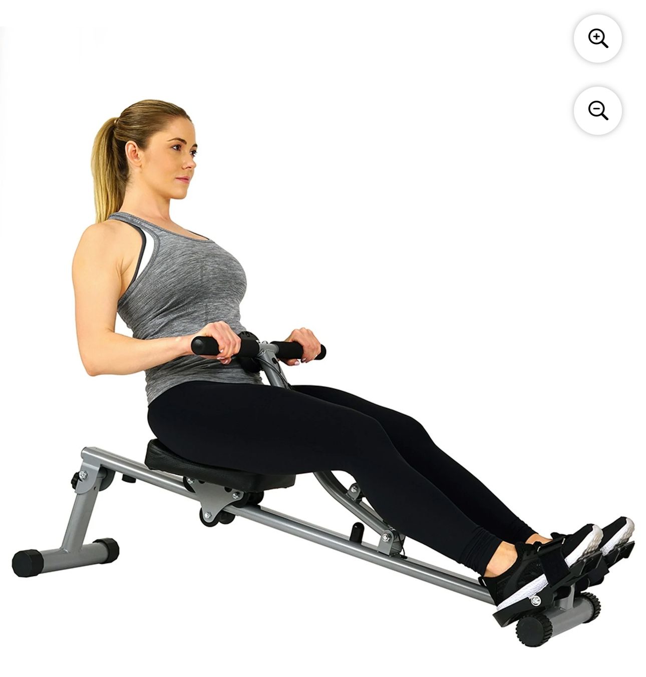 Sunny Health & Fitness SF-RW1205 12 Adjustable Resistance Rowing Machine Rower w/ Digital Monitor