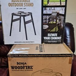 Ninja Woodfire Outdoor Grill/Smoker/Air Fryer + Adjustable Stand