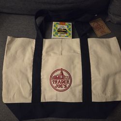 Trader Joe's Full Size Canvas Tote Bag and Dubai Chocolate