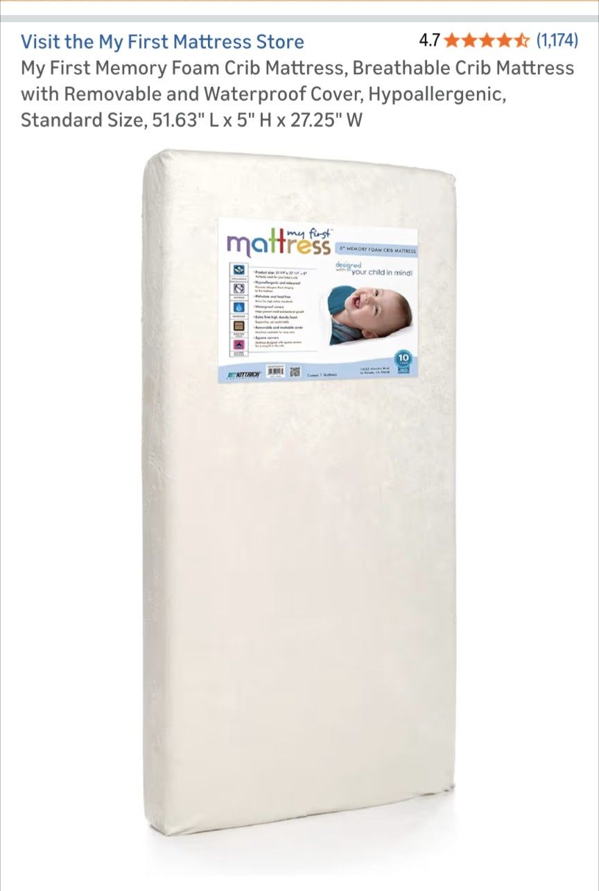 My First Mattress, Memory Foam Crib/Toddler