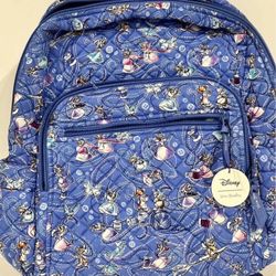 VERA BRADLEY DISNEY CINDERELLA LARGE BACKPACK CAMPUS STYLE COTTON NEW