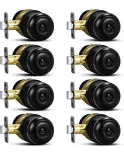 8 Pack Matte Black Door Knobs