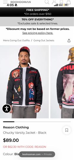 Reason Clothing Chucky Varsity Jacket – Black