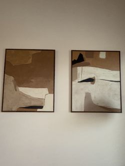 Target Threshold Earth Abstract Framed Canvases (set of 2)