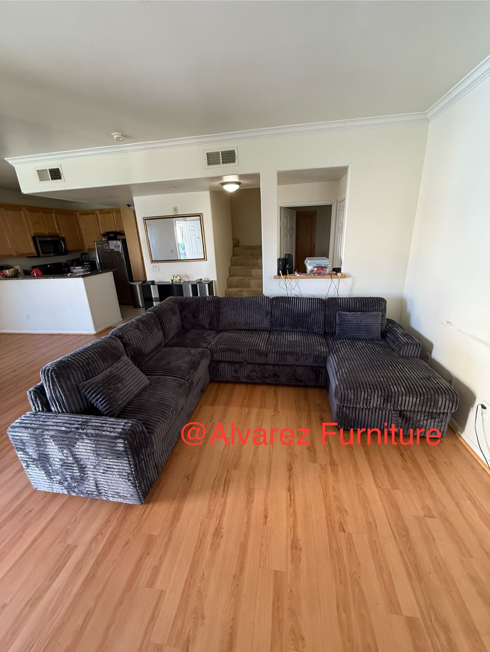 Corduroy Sectional Sleeper Sofa With Storage