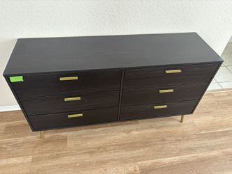 Sturdy 6 Drawer Black Dresser