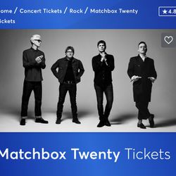 2 Matchbox 20 & Wallflowers Concert Ticket - Blossom