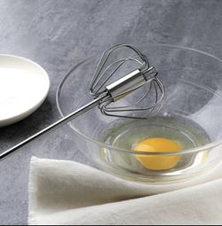 1pc Stainless Steel Semi-automatic Egg Beater, Rotating Whisk, Household  Manual Egg Beater For Baking
