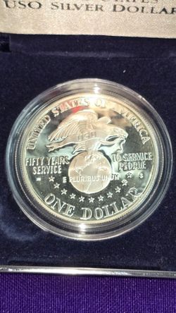 1991 S One Dollar USO Silver Dollar - 90% Silver Proof - San Francisco