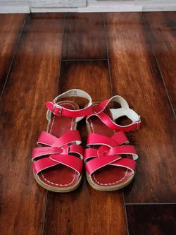 Salt-Water Original Sandals by Hoy Shoe Red Leather Size 6