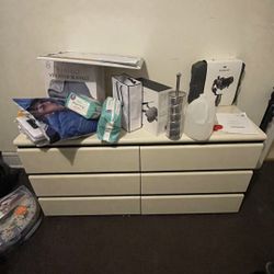 Bed Frame And Dresser Set With Storage Cabinet 