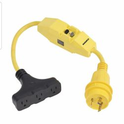 Marinco Dockside 30A to 15A Adapter with GFCI 30A Locking Plug to 15A Connector